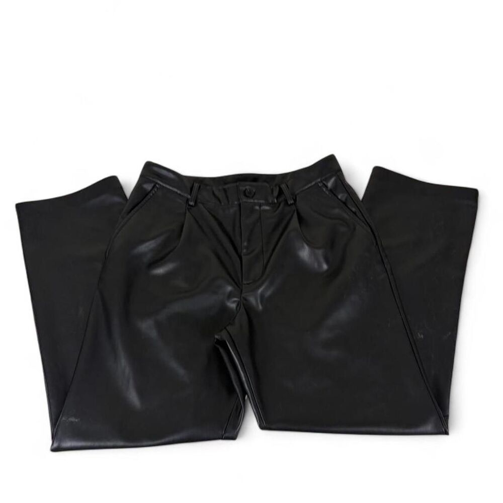 Zara black faux leather trousers pleather